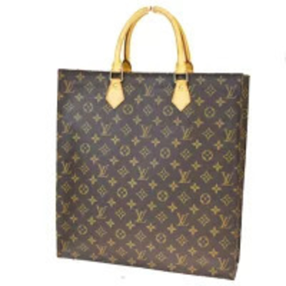 Louis Vuitton Sac Plat Handbag Monogram Leather